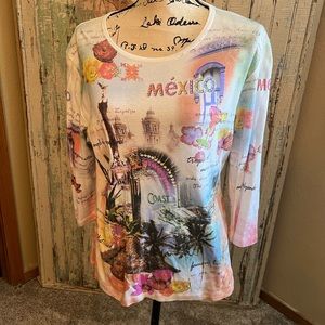 Christopher & Banks 3/4 Sleeve Tee Size Large